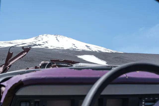 Mt Futatsuzuka and Mt Fuji's abandoned car