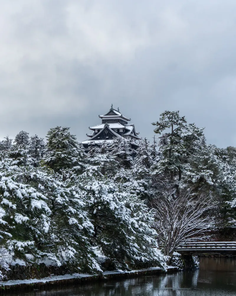 Matsue Castle and winter in Shimane