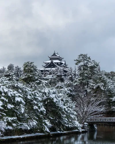 Matsue Castle and winter in Shimane